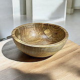 Дерев'яний салатник з цільного горіха. Діаметр 23см., фото 10