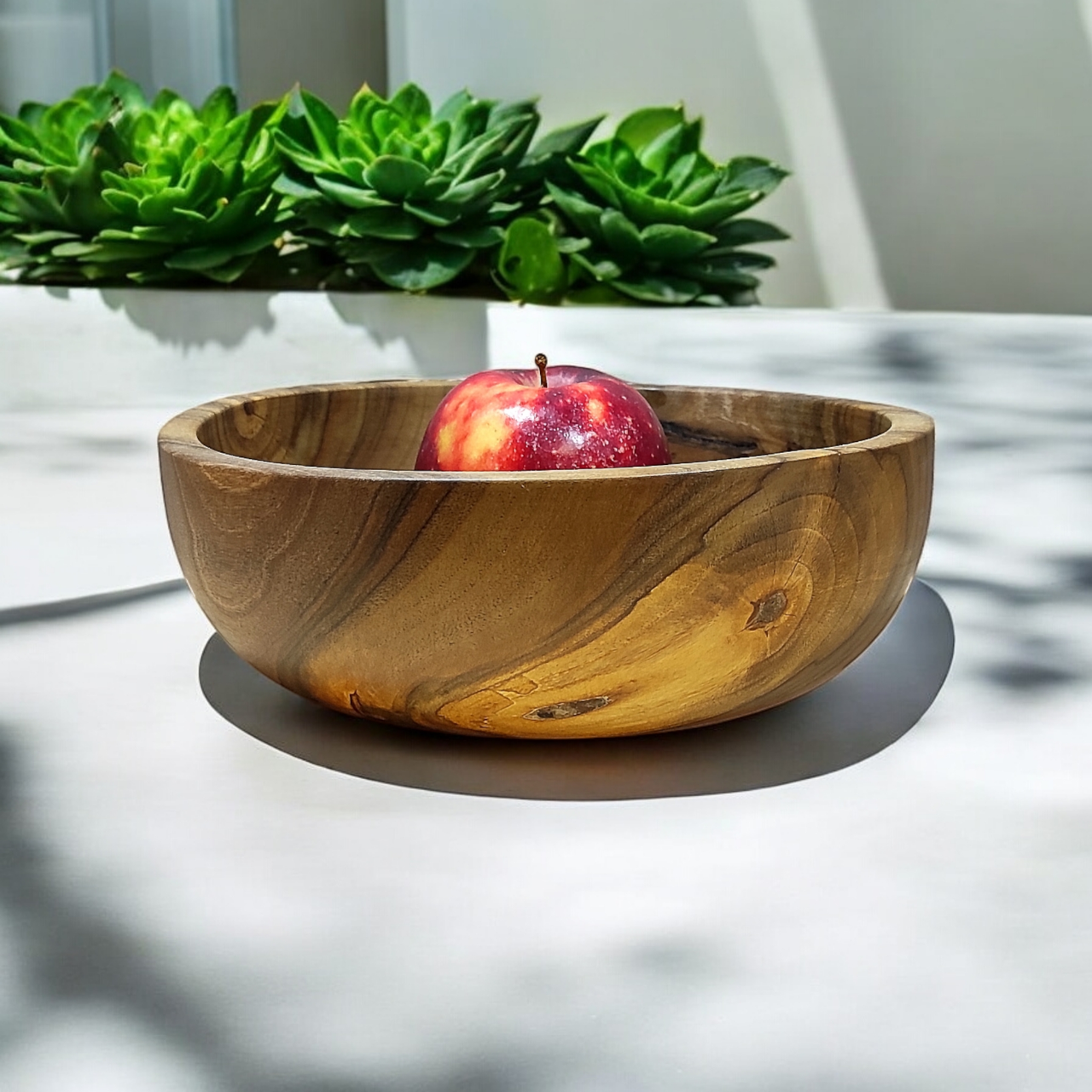 Дерев'яний салатник з цільного горіха. Діаметр 23см., фото 1