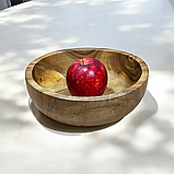 Дерев'яний салатник з цільного горіха. Діаметр 23см., фото 10