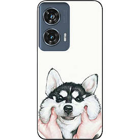 Бампер силіконовий Case для Motorola Edge 50 Fusion з малюнком Хаскі