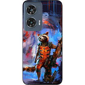 Силіконовий чохол Case для Motorola Edge 50 Fusion з картинкою Єнот Ракета