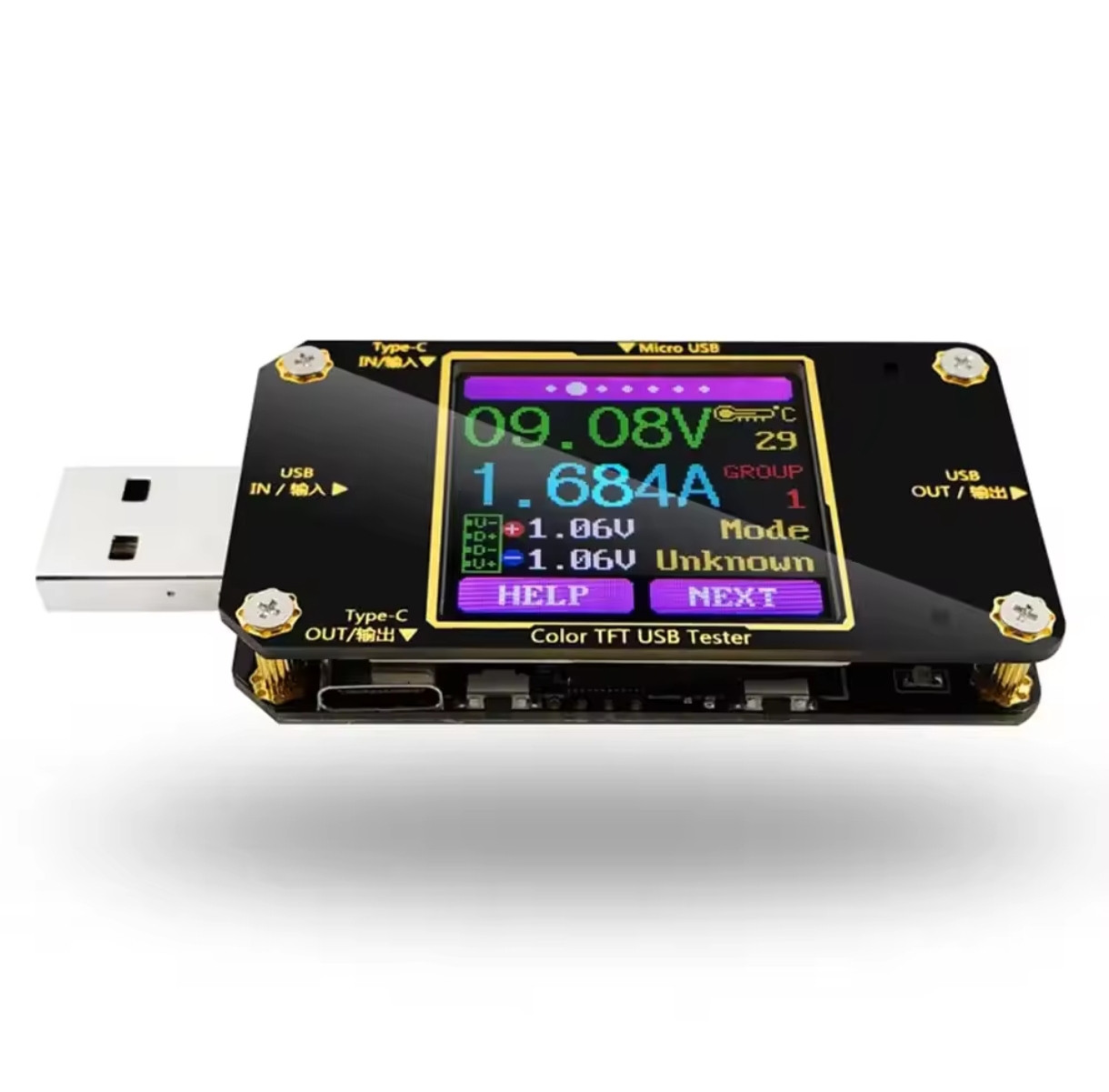 Usb тестер, вольтметр амперметр А3 7 амперів