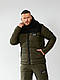 Чоловічий зимовий костюм на синтепоні та хутром Тедді, 48 50 52 54 хакі (1025), фото 2