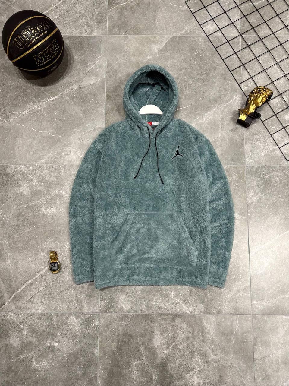 Чоловіча махрова кофта худі Nike Jordan M2205 бірюзова