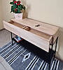 Консоль в передпокій коридор в сучасному стилі, дерево, металеві ніжки, з полицею та висувнити ящиками, фото 2