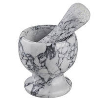 Ступка для спецій кам'яна з товкачем Мармурова