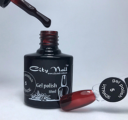 Гель-лак вітражний CityNail 5 темно-червоний, вишневий