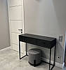 Туалетний столик із профільної труби і дерева, чорний, з висувними ящиками "ТП-5", фото 3