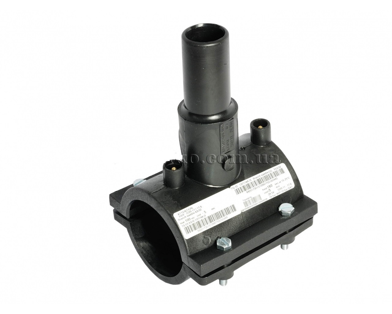 Сідловий відвід 280/90мм, SDR-11, 16 атм, для ПЕ труб, терморезісторний електрозварний (вода / газ) TRANS-QUADRO, фото 1