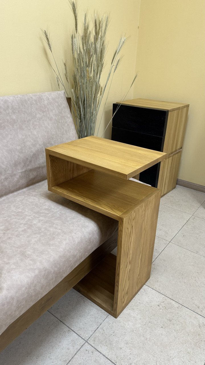 Столик для дивавна, приставний, дерев’яний, ясен 650х400х300 мм, фото 1