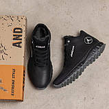 Спортивні шкіряні зимові чорні кросівки на хутрі, кросівки з натурального хутра чоловічі *Д3ч.бот* real, фото 7