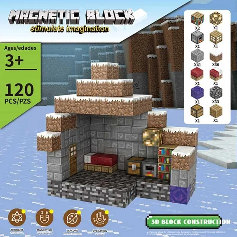 Конструктор магнітний Майнкрафт, Magnetic Block, 120 дет., Z 10 A