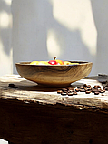 Великий дерев'яний салатник з цільного горіха. Діаметр 27см., фото 3