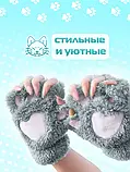 Рукавички лапки котика для квадробіки Аніме косплея м'які пухнасті мітенки рукавиці лапи кішки лисиці ведмедика без пальців, фото 6