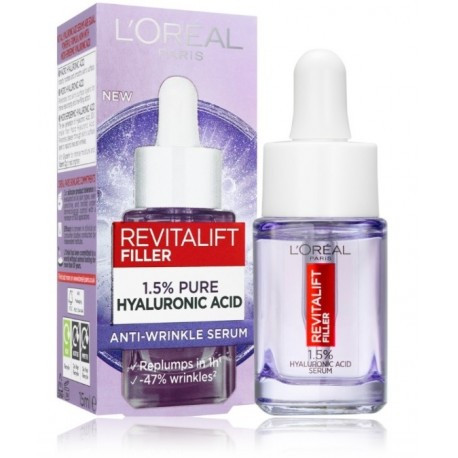 Сироватка проти зморшок з гіалуроновою кислотою L'OREAL PARIS Revitalift Filler Hyaluronic Acid Anti-Wrinkle Serum 15 мл, фото 1