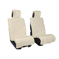 Комплект з 2 накидок на сидіння чохол для автомобіля з натурального хутра овчини (мутона) білий