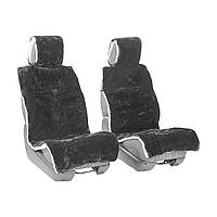 Комплект з 2 накидок на сидіння чохол для автомобіля з натурального хутра овчини (мутона) сірий