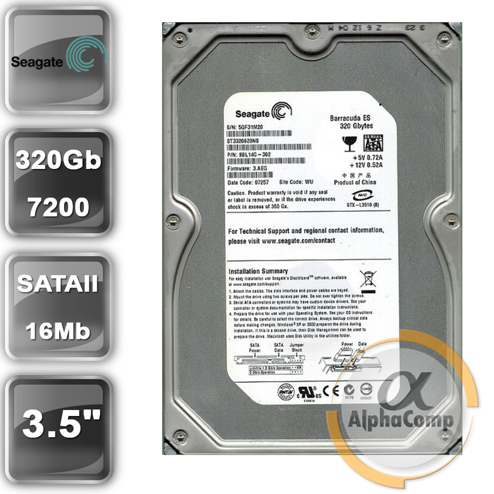 Жорсткий диск 3.5" 320 Gb Seagate ST3320620NS (16Mb/7200/SATAII) БУ