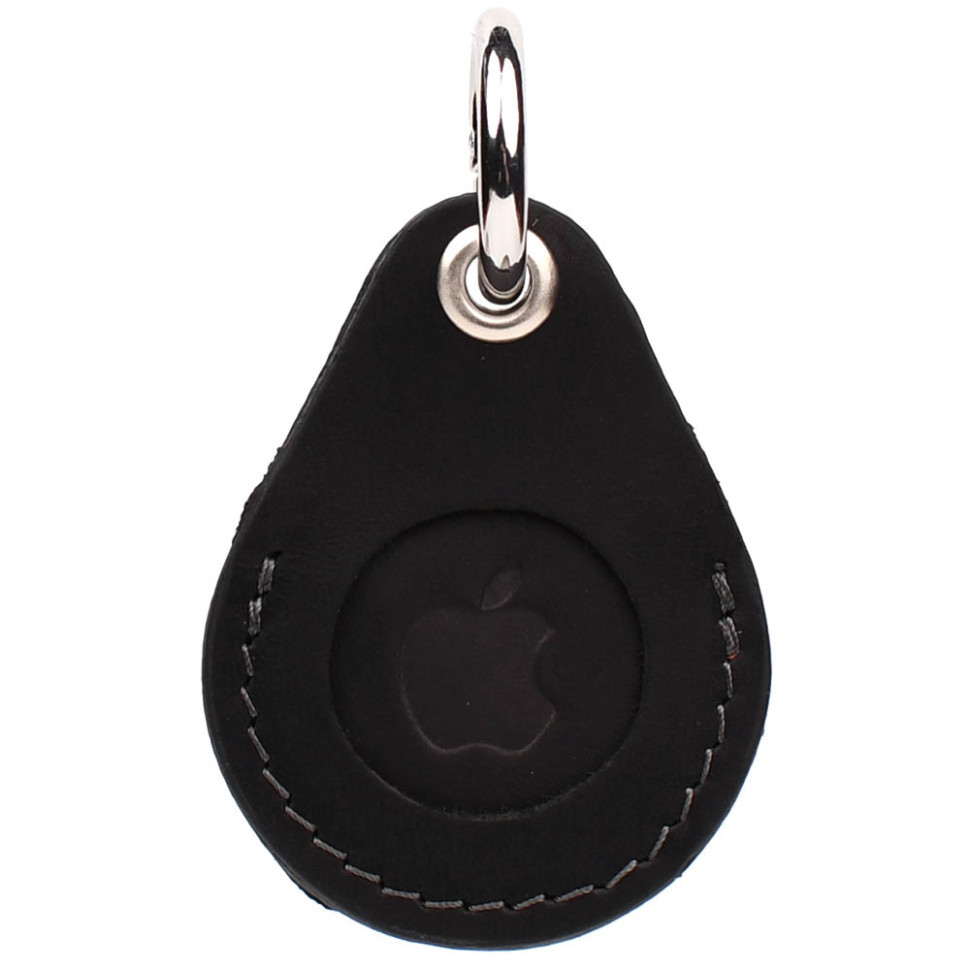 Шкіряний чохол тримач для Apple AirTag чорний Grande Pelle 463110, фото 1