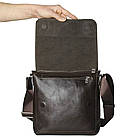 Сумка месенджер для чоловіків 754620 Grande pelle темно-коричнева, фото 2