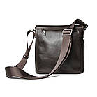 Сумка месенджер для чоловіків 754620 Grande pelle темно-коричнева, фото 5