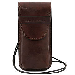 Ексклюзивний шкіряний футляр для Очків/Смартфона Великий розмір TL141321 (Темно-коричневий)