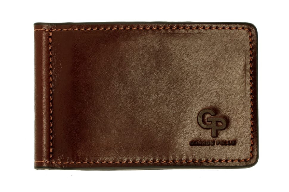 Затискач Grande Pelle Onda глянсова шкіра шоколад 105620, фото 1