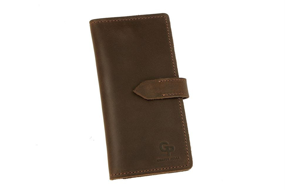 Портмоне чоловіче довге Grande Pelle 523120 у кольорі шоколад, фото 1