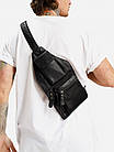 Нестандартна шкіряна сумка кросбоді, чорний колір, HILL BURRY HB3338, фото 4