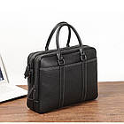 Шкіряна сумка для ноутбука, колір чорний, John McDee, 7348A, фото 3