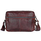 Чоловіча шкіряна сумка через плече місткий месенджер із натуральної шкіри коричнева 23,5*17*9 см, фото 2