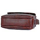 Чоловіча шкіряна сумка через плече місткий месенджер із натуральної шкіри коричнева 23,5*17*9 см, фото 3