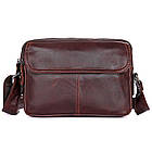 Чоловіча шкіряна сумка через плече місткий месенджер із натуральної шкіри коричнева 23,5*17*9 см, фото 8