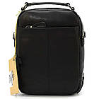 Чоловіча шкіряна сумка через плече місткий месенджер із натуральної шкіри чорна 21*27*10 см, фото 2