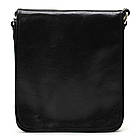 Чоловіча шкіряна сумка через плече місткий месенджер із натуральної шкіри чорна 26*22*8 см, фото 2