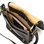 Чоловіча шкіряна сумка через плече місткий месенджер із натуральної шкіри чорна 26*22*8 см, фото 6