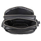 Чоловіча шкіряна сумка месенджер на плече чорна John McDee 1054A, фото 9
