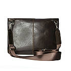 Чоловіча сумка Grande Pelle 260х370х105 мм глянсова шкіра SICILIA шоколад, фото 2