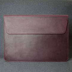 Шкіряний чохол для MacBook 13', шкіра Crazy Horse, бордо