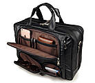 Багатофункціональний портфель на три відділення з натуральної шкіри John McDee JD7289A, фото 2