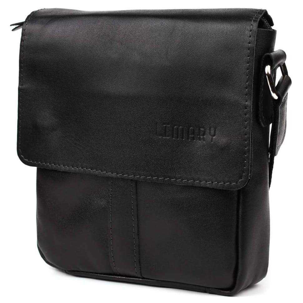 Невелика сумка через плече Limary lim-354GA чорна шкіра напа, фото 1