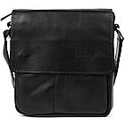 Невелика сумка через плече Limary lim-354GA чорна шкіра напа, фото 3