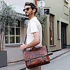 Велика шкіряна сумка месенджер Time Resistance — I Capture the Castle 5228901 коньячна, фото 2