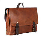 Велика шкіряна сумка месенджер Time Resistance — I Capture the Castle 5228901 коньячна, фото 3