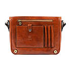 Шкіряна сумка месенджер Time Resistance 5233401 "The Stranger" коньячний колір, фото 7