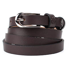 Ремінь жіночий тонкий Grande Pelle 1132040033 у коричневому кольорі