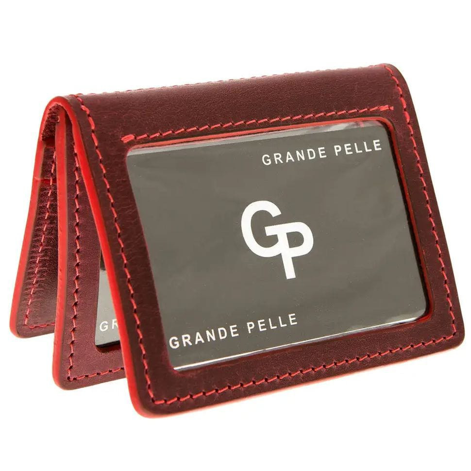Шкіряна обкладинка на права, техпаспорт, посвідчення Grande Pelle 221161 бордова