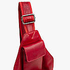 Чоловіча шкіряна сумка-слінг крос-боді червона HILL BURRY HB3338R, фото 2