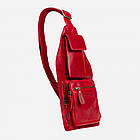 Чоловіча шкіряна сумка-слінг крос-боді червона HILL BURRY HB3338R, фото 4