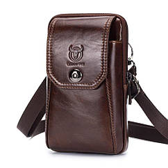 Сумка шкіряна напоєсна, з додатковим ремінцем на плече T0158 BULL